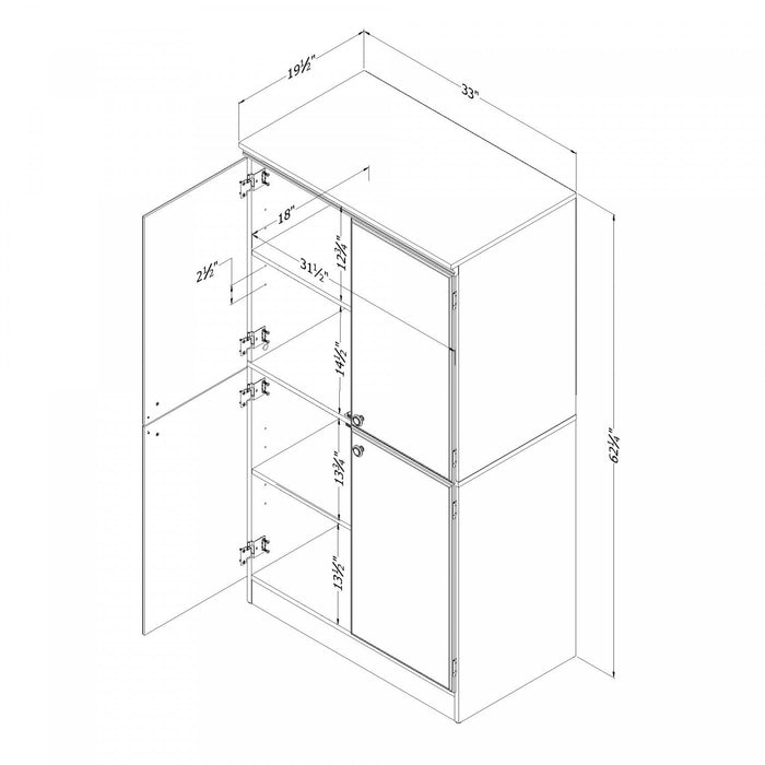 Morgan 4-door Accent Cabinet - Nordik Oak 