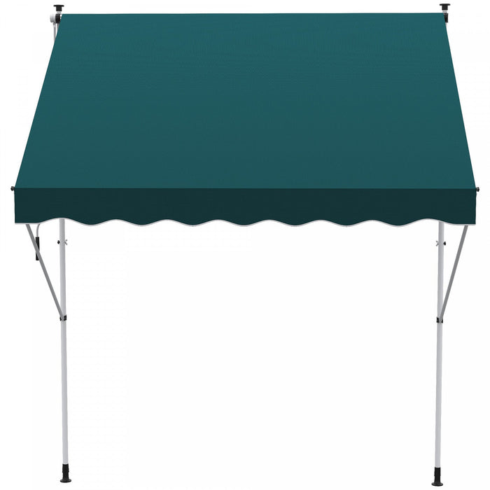 Outsunny 6.6'x5' Manual Retractable Patio Awning Window Door Sun Shade Deck Canopy Shelter Water Res