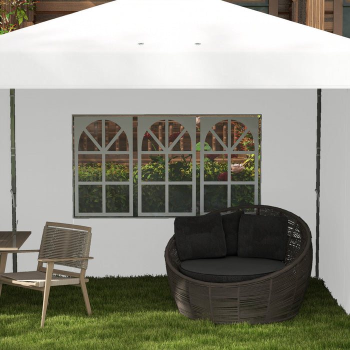 Outsunny 10' X 19' Pop Up Canopy Tent With Sidewalls, Instant Sun Shelter, Tents For Parties, Height