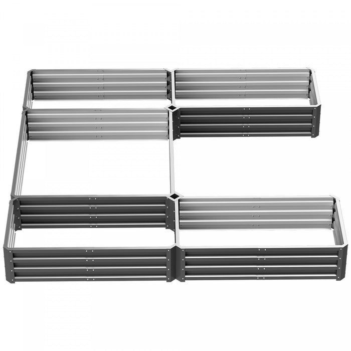 Outsunny 8x8ft Diy Raised Garden Bed, Set Of 5 Large Steel Box Planters For Outdoor Plants, Vegetabl