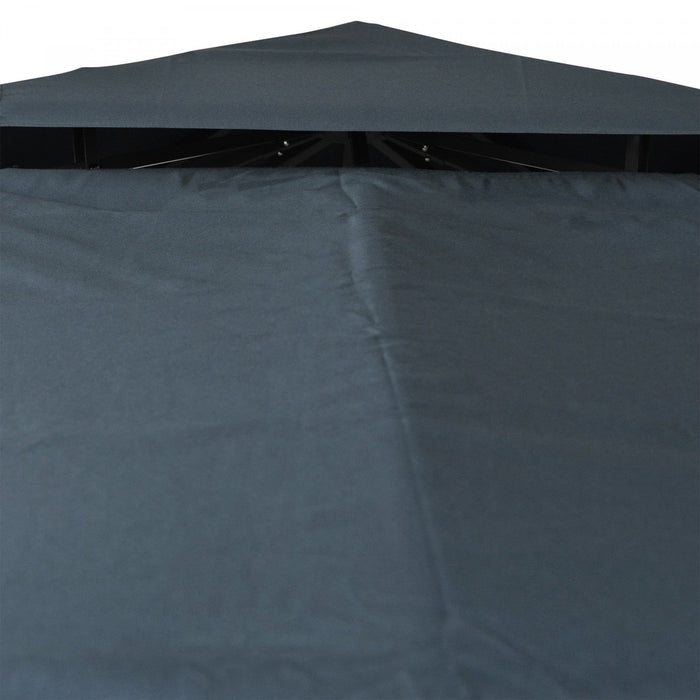 Outsunny 9.8' X 9.8' Square 2-tier Gazebo Canopy Replacement Top Cover Outdoor Garden Sun Shade, Cha