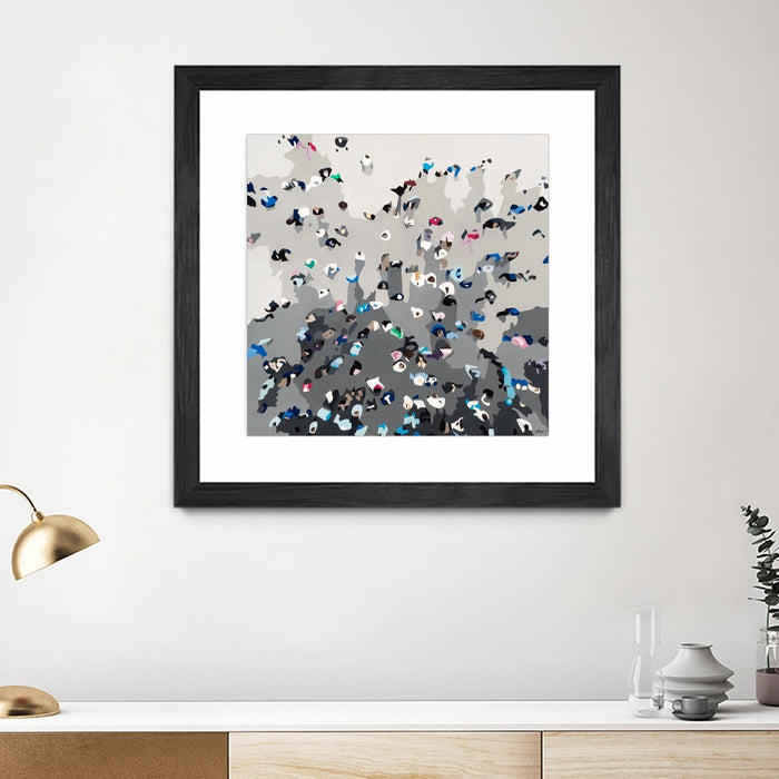 \"Crowd Sourcing\" Matted and Framed Black 36x36 Wall Art