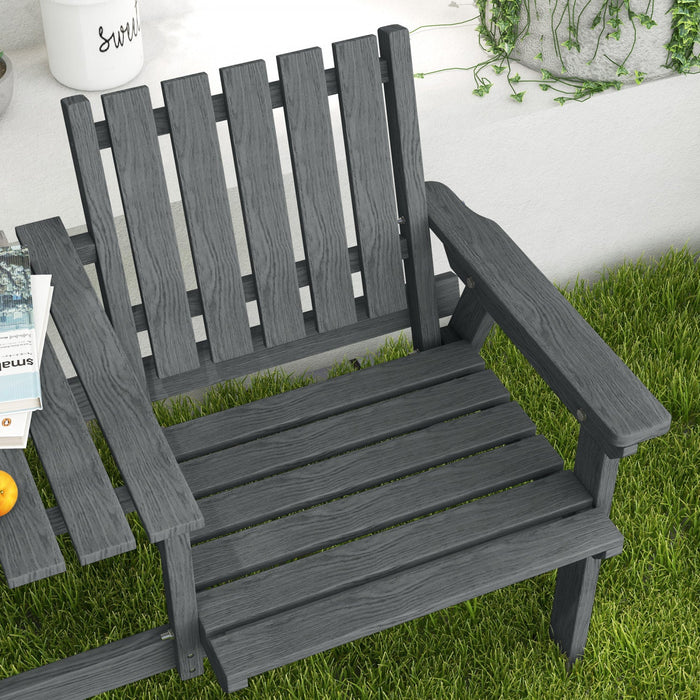 Outsunny Outdoor Wooden Bench With Middle Table And Umbrella Hole, Grey