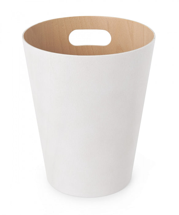 Umbra Woodrow Garbage Bin Trash Can - White