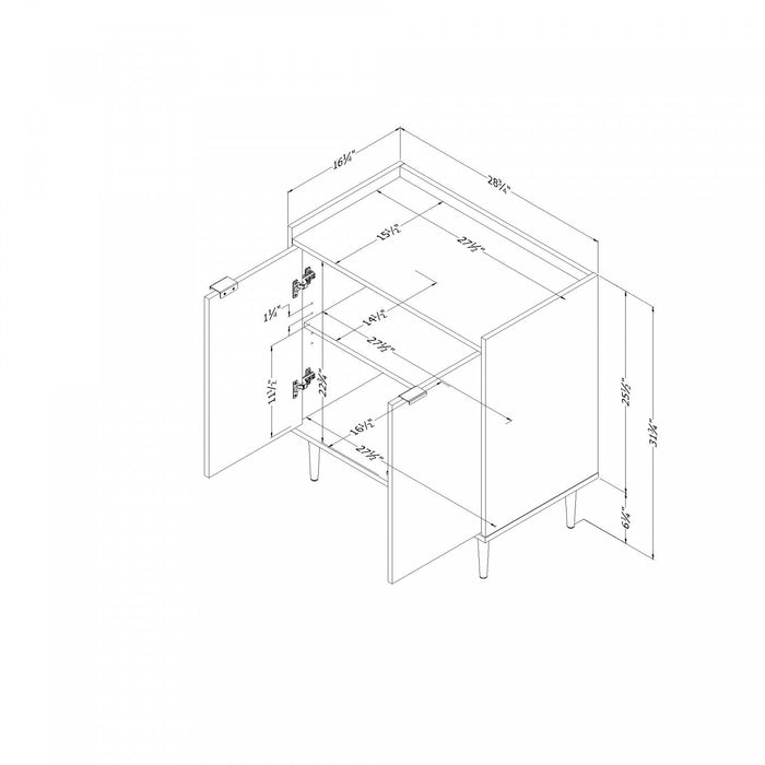 Maliza 2-Door Storage Cabinet - Faux Carrara Marble