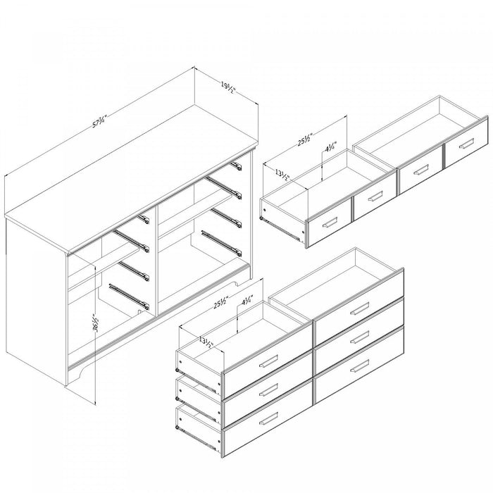 Versa 8-drawer Dresser - Gray Maple 