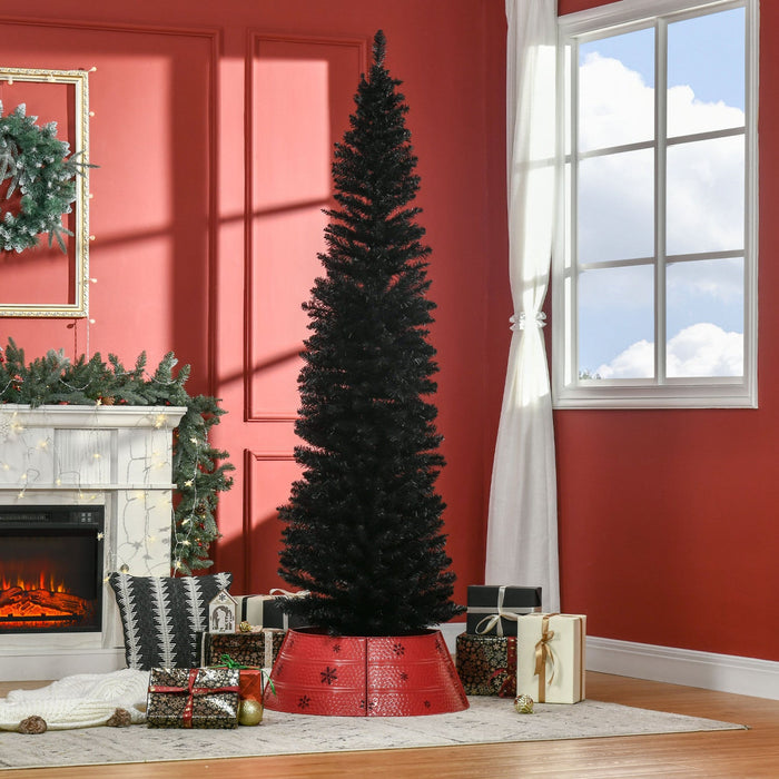 Homcom Pencil Christmas Tree, Slim Xmas Tree With Realistic Branches