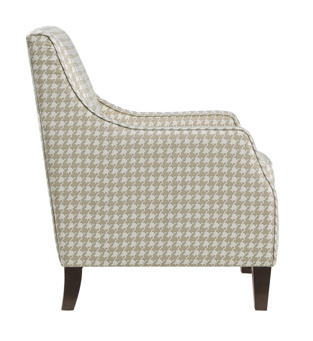 Beagle Accent Chair, Khaki Pattern Fabric 