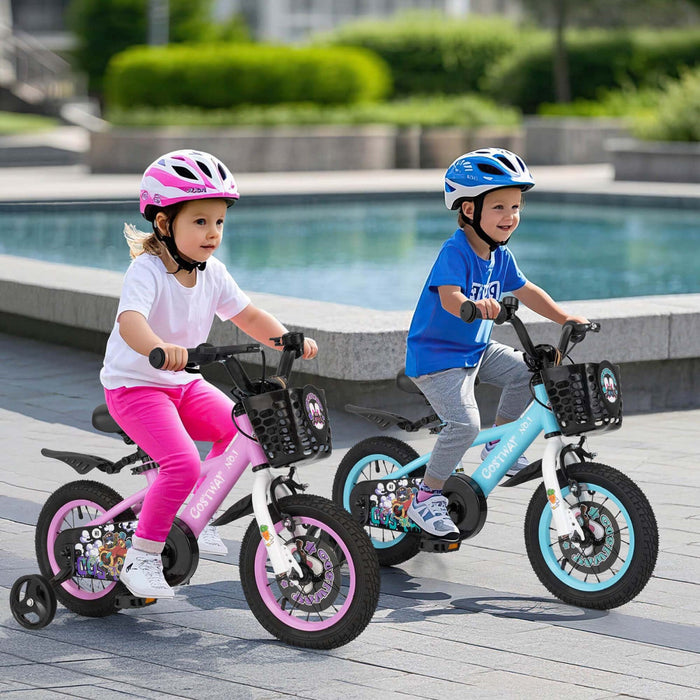 Costway 12" Kid's Bike For 3-4 With Height-adjustable Handlebar & Saddle Handbrake Blue