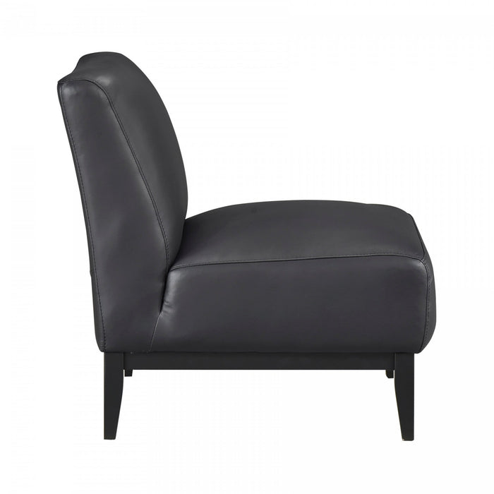 Murdock Accent Chair Black Leather 