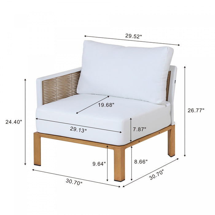 Vine Modern 4-Piece Conversation Set in White 