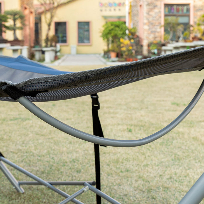 Outsunny Foldable Outdoor Hammock With Stand, Portable Hammock Bed With Carrying Bag And Pocket For 