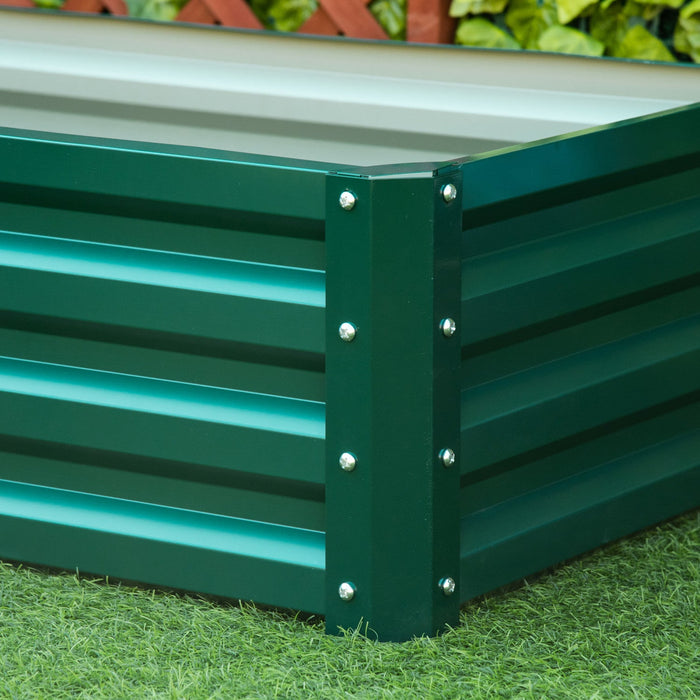 Outsunny 4' X 2' X 1' Raised Garden Bed, Galvanized Steel Planter Box For Vegetables, Flowers, Herbs