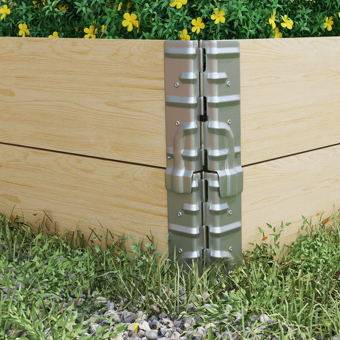 Outsunny Foldable Wooden Raised Garden Bed W/ Open Bottom Two-box