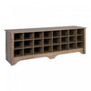 Twenty-Four Pair Shoe Storage Cubby Bench - Drifted Grey