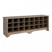 Twenty-Four Pair Shoe Storage Cubby Bench - Drifted Grey