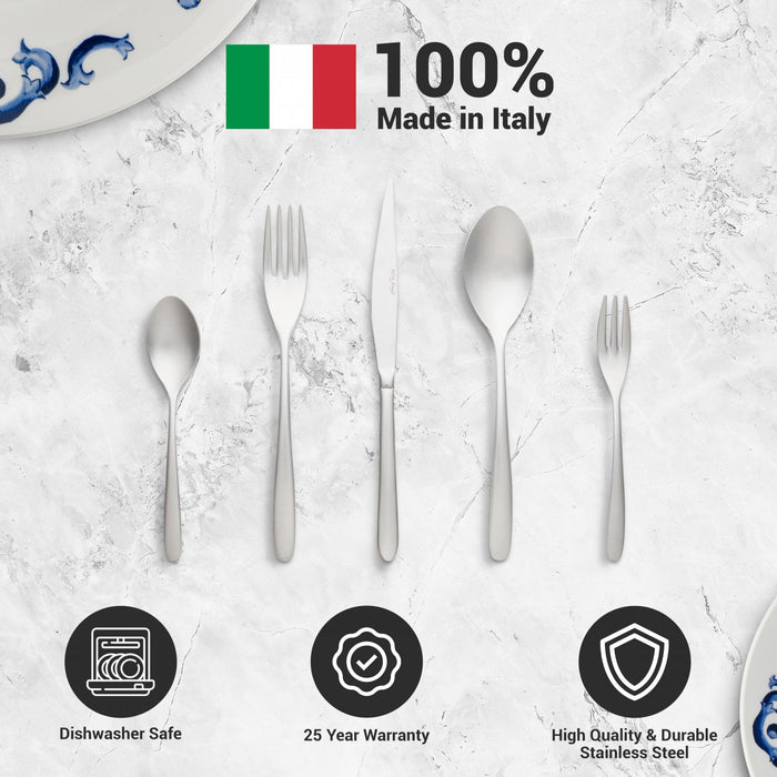 Arimi Giulia Frozen Italian Stainless Steel 20 Piece Flatware Set - Service For 4