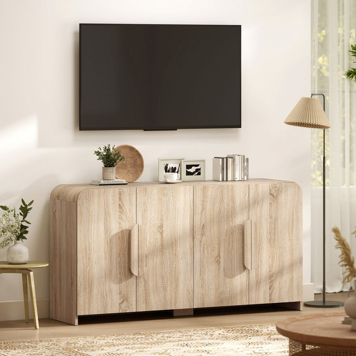 HOMCOM Sideboard Cabinet, 62" Modern Buffet Cabinet with Soft-Close Doors