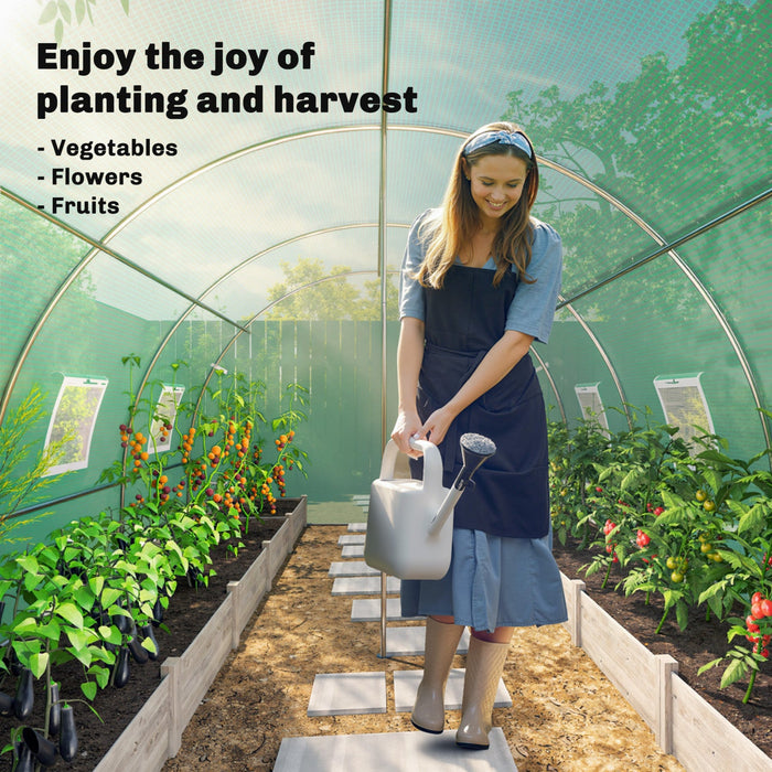 Outsunny Walk-in Tunnel Greenhouse w/ Support Rods, Plant Hot House, Green