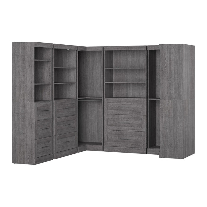 Bestar Pur 161 W Walk-In Closet Organizer System - Bark Grey