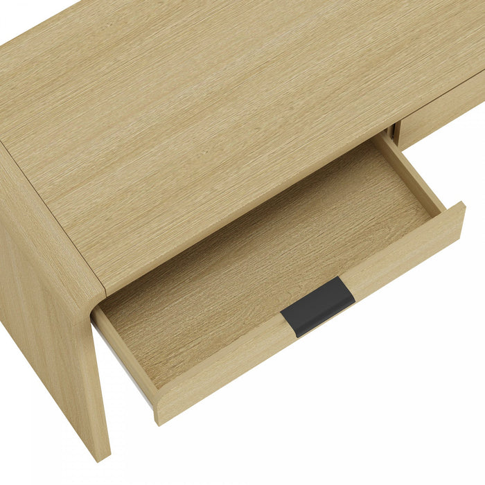 Grace Modern 54\" Office Desk in Natural Oak (2-Drawer) 