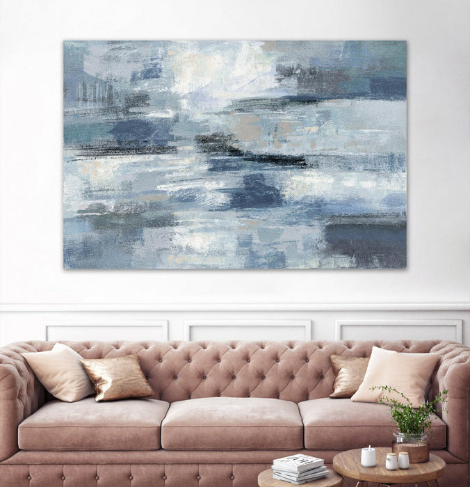 \"Clear Water Indigo And Gray\" Giant Art 72x48 Wall Art