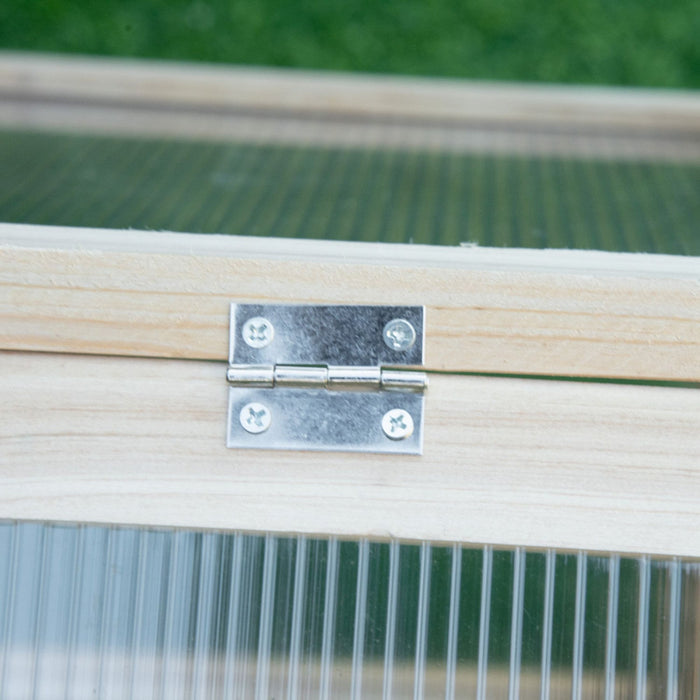 Outsunny Wooden Cold Frame Greenhouse Garden Portable Raised Planter With Openable Top For Indoor, O
