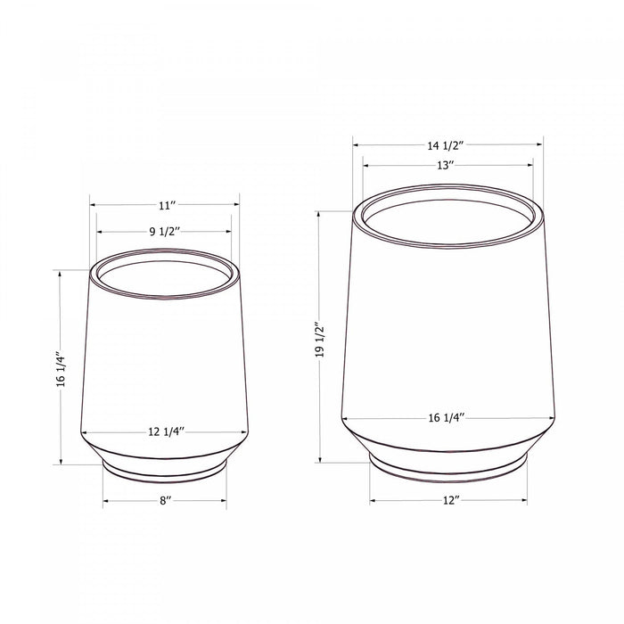 Dalya 2-Piece Planter - Greige