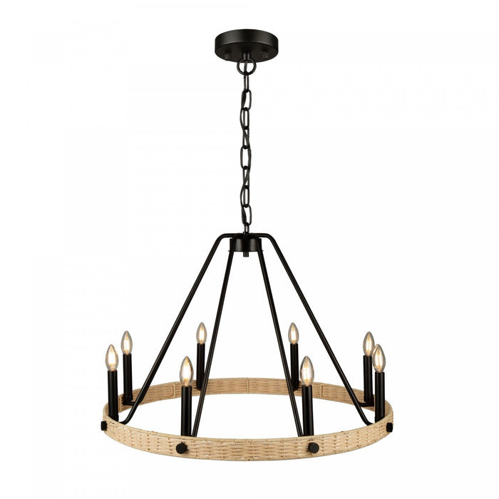 Perris 8-Light Black Chandelier 