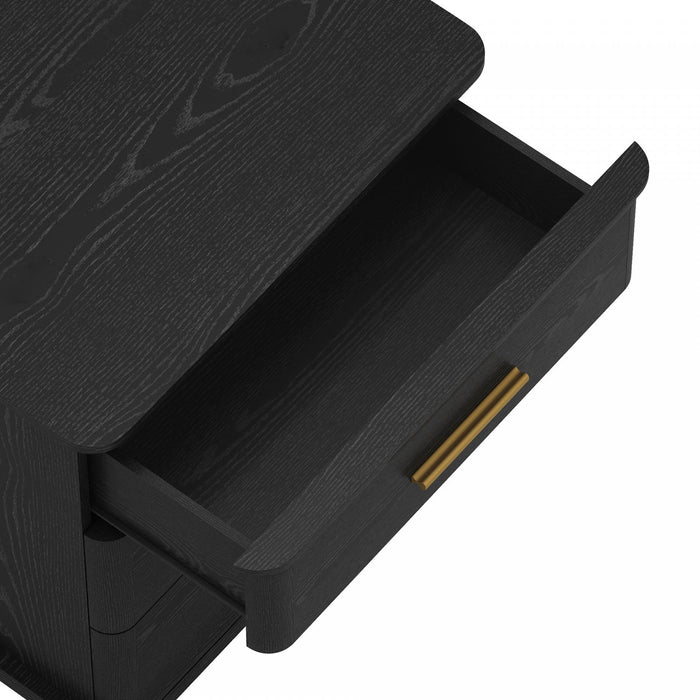 Clifford Traditional Nightstand in Black (3-Drawer) 