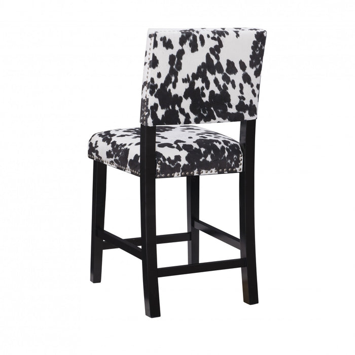 Corey Udder Madness Fabric Counter-Height Stool - Black