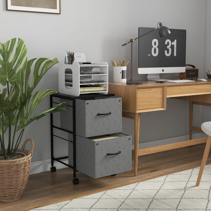 Vinsetto Mobile File Cabinet With Drawers, Hanging Bars For Letter