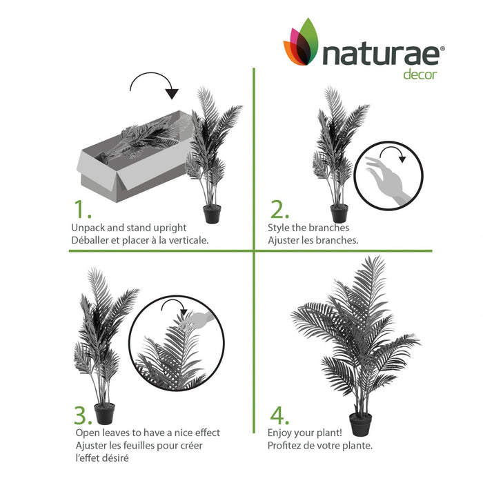 Artificial 43\" Areca Palm In Black Pot 