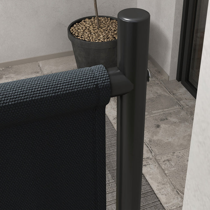 Outsunny Room Divider With Wheels, 6ft Rolling Privacy Screen, Black
