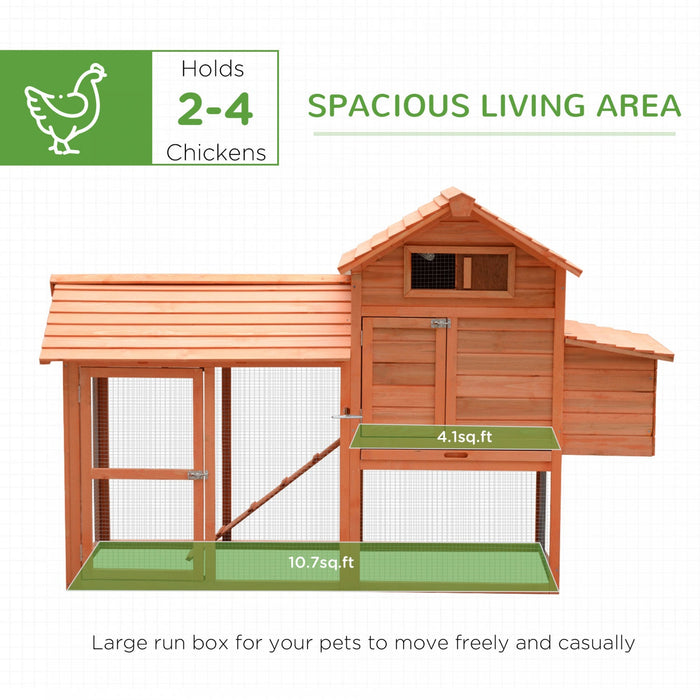 Pawhut 82\" Deluxe Wooden Chicken Coop Poultry Habitats Large Rabbit Hutch Hen House Outdoor Cage Wit