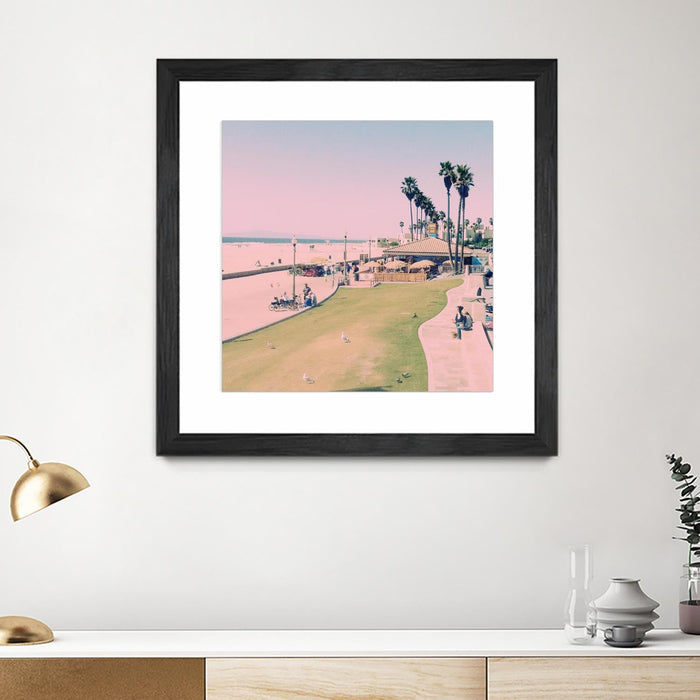 \"Summer Days\" Matted and Framed Black 30x30 Wall Art