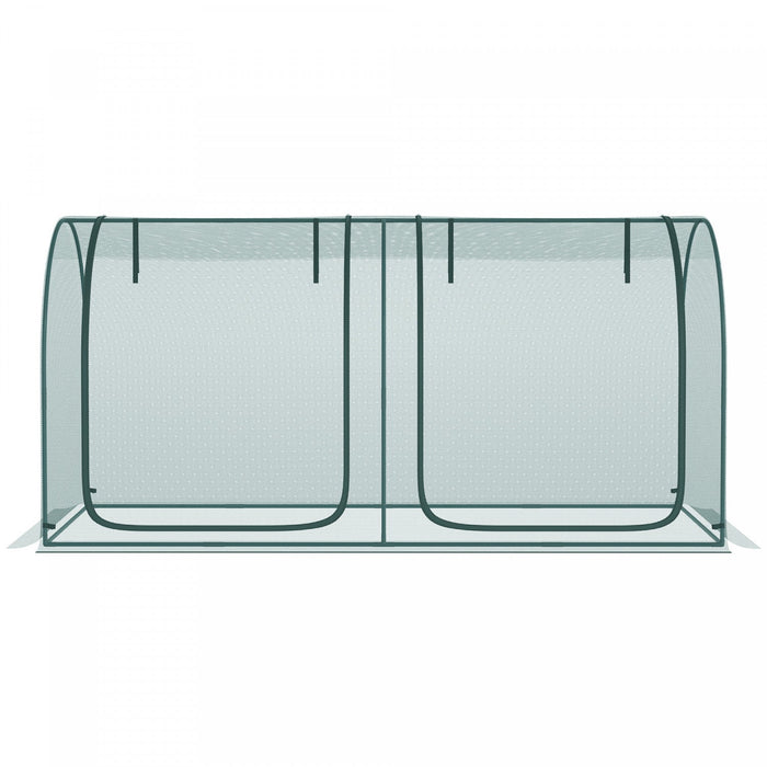 Outsunny 8 X 4ft Crop Cage With Two Zippered Doors And Ground Stakes Green