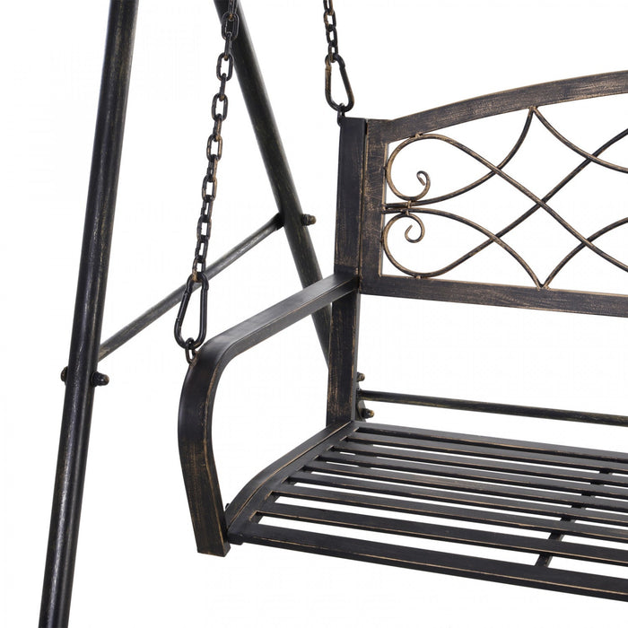 Outsunny 2 Seater Porch Swing Chair, Outdoor Swing Seat For Garden, Black