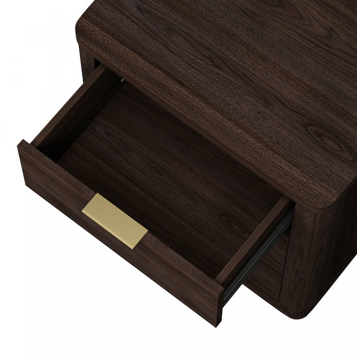 Evelyn Modern 20\" Nightstand in Brown (3-Drawer) 