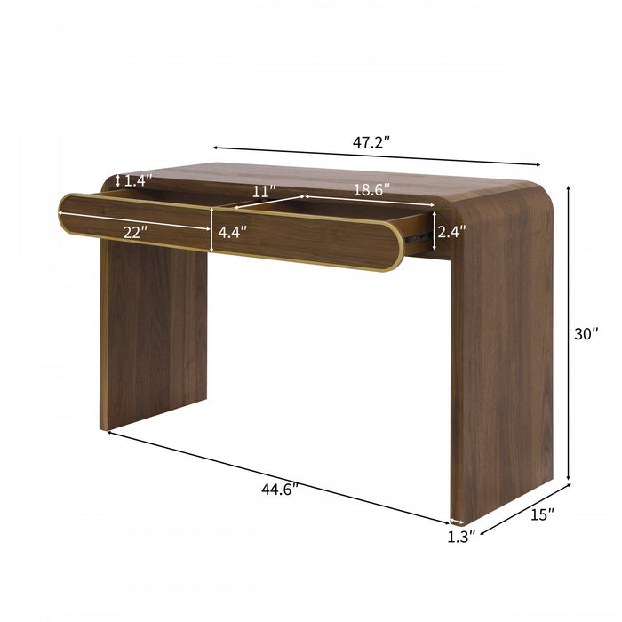 Olivia 47.2\" Wooden Sofa Table with Drawers - Gold 