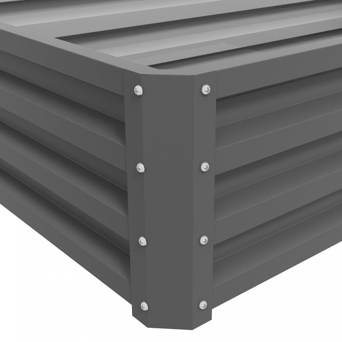 Outsunny 4' X 2' X 1' Raised Garden Bed, Galvanized Steel Planter Box For Vegetables, Flowers, Herbs