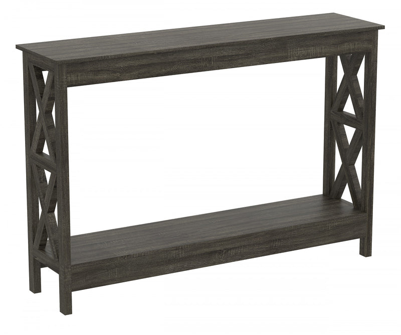 47” Console Table With 1 Shelf - Dark Grey 