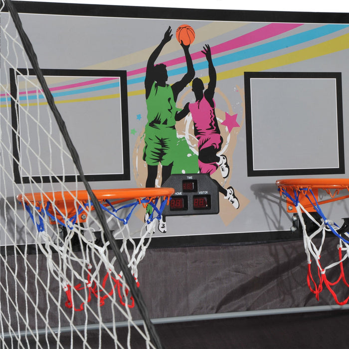 Homcom Double Shots Arcade Basketball System Foldable Two Player Basketball