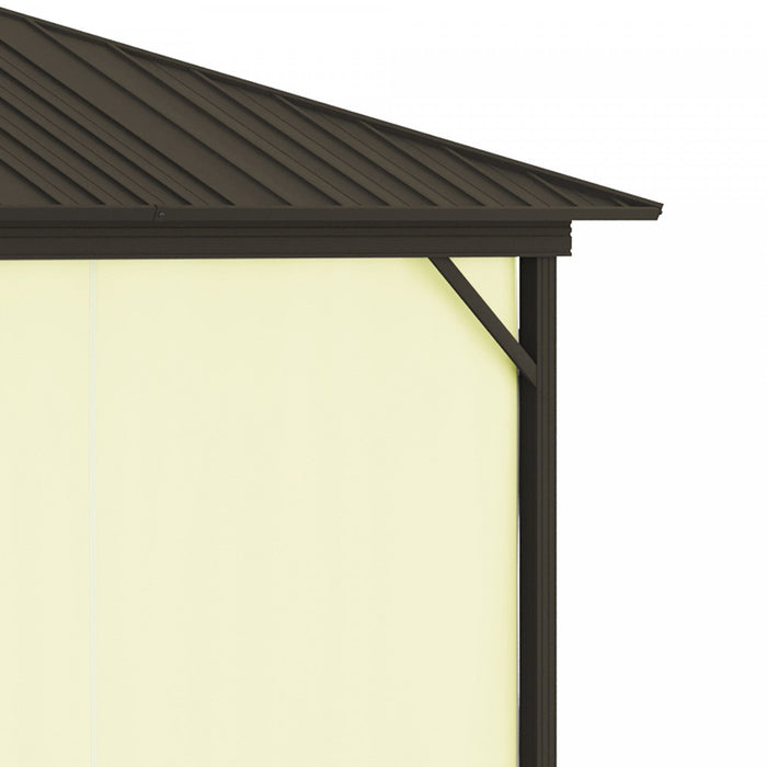 Outsunny 10' X 12' Hardtop Gazebo Canopy With Galvanized Steel Roof, Aluminum Frame, Permanent Pavil
