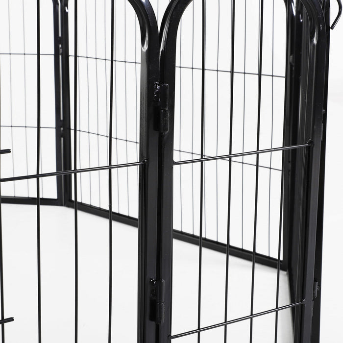 Pawhut Heavy Duty Dog Playpen, 8 Panel 23.5\" Height Metal Pet Puppy Exercise Pen, Diy Design, Outdoo
