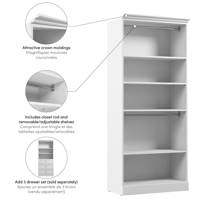 Bestar Versatile 36 W Closet Organizer - White