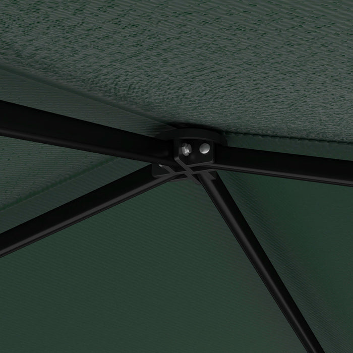 Outsuuny Retractable Awning With Angled Legs, Green And Black