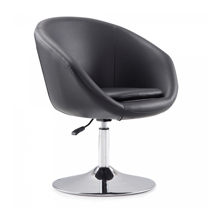 Hopper Modern Upholstered Swivel Lounge Chair in Black - Set of 2 Accent Chair 