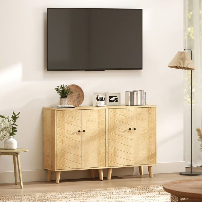 HOMCOM Storage Cabinet for Living Room Sideboard with Soft Close Doors