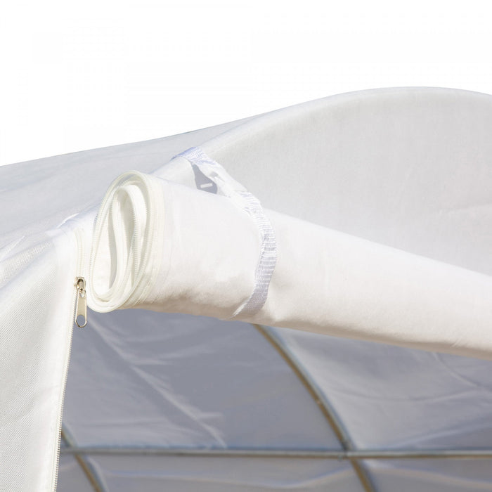 Outsunny 9.7' X 9.7' X 6.5' Large Walk-in Double Cover Polytunnel Greenhouse Outdoor W/ Roll-up Zipp